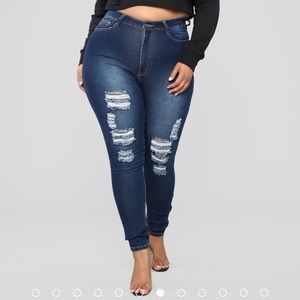 Fashion Nova distressed jeans